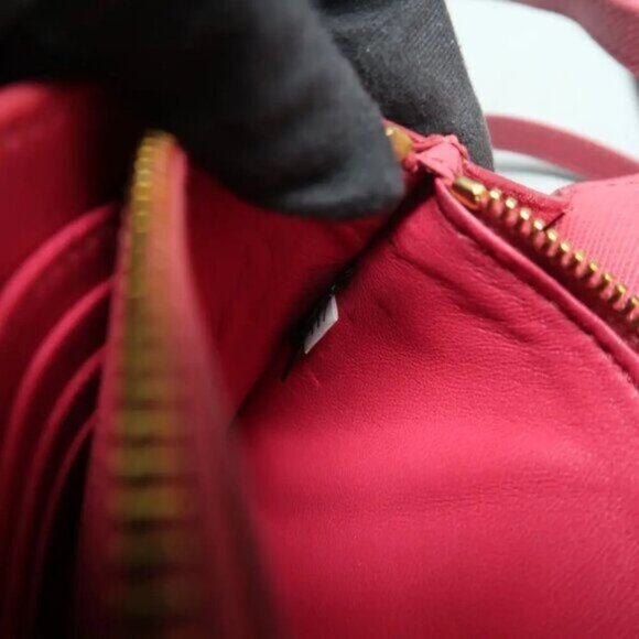 PRADA Saffiano Pink Bow Leather Shoulder Bag 390-082825 - Picture 12 of 13